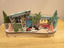 World Market Laser Cut Wood Mid Century Modern House LED Missing 1 Palm-tree