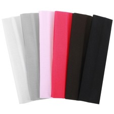 6 Pcs Cloth Headbands for Women Pink Hair Bands for Women Non Slip Yoga Elast...