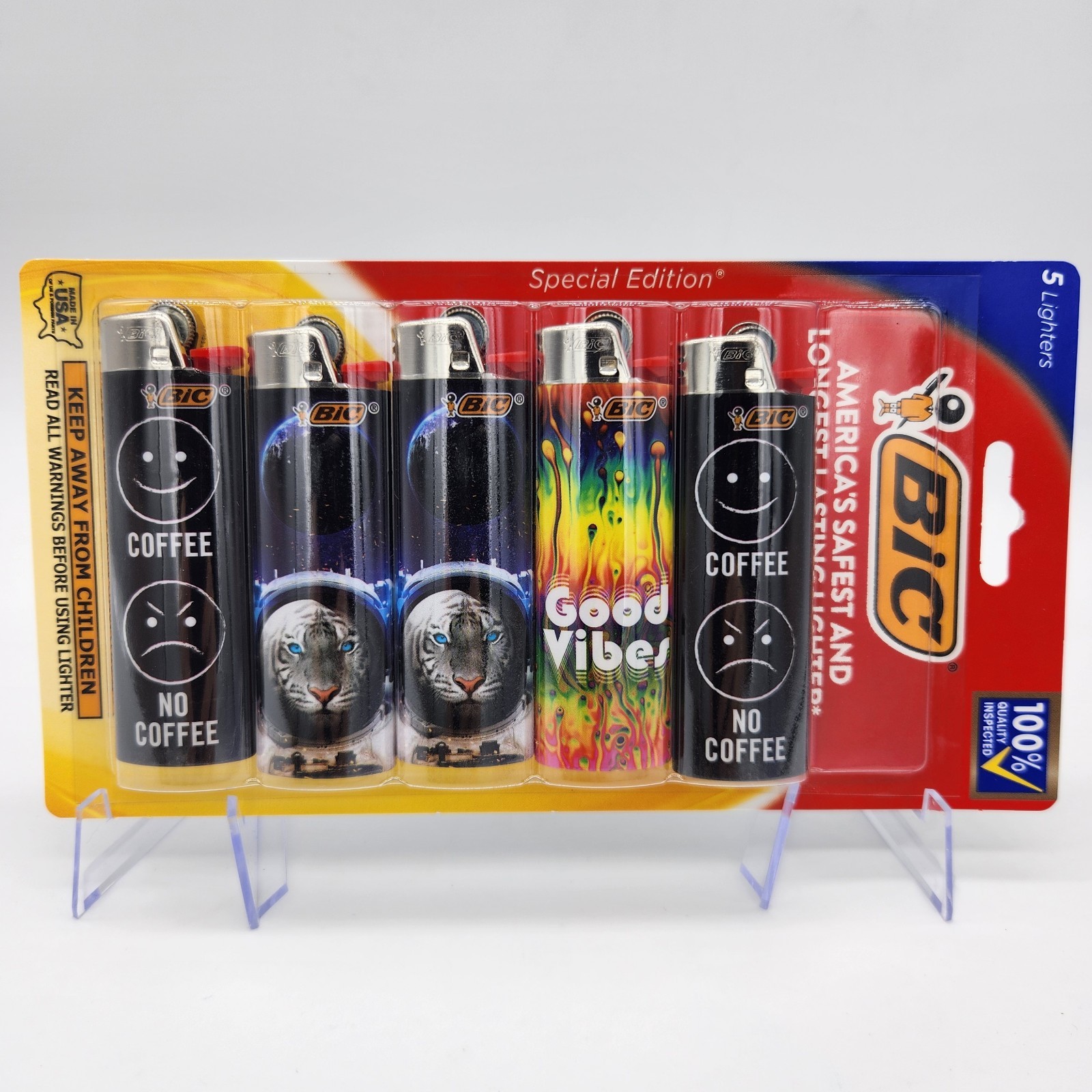 5 Pack Bic Special Edition Lighters, Gift, Coffee Lover, Goo