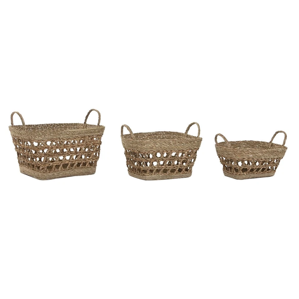Korb-Set Home ESPRIT Seegras Tropical 45 x 35 x 35 cm - Bild 4 von 4