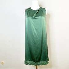 Elie Tahari Green 100% Silk Sleeveless Bubble Hem Shift Cocktail Dress Size 2