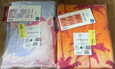 Beach Towels (2) 2pks, 4 Total 20 Wx6L NEW IN PKG by Mainstay