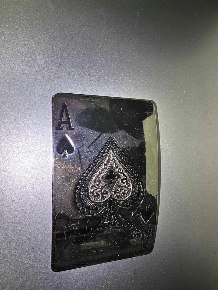 Ace of Spades Belt Buckle Silver Metal - Image 4 of 4