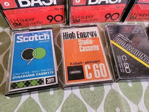 Job Lot 11 Vintage Blank Audio Cassettes tapes Used Bundle Basf Scotch 90 60 - Picture 2 of 5
