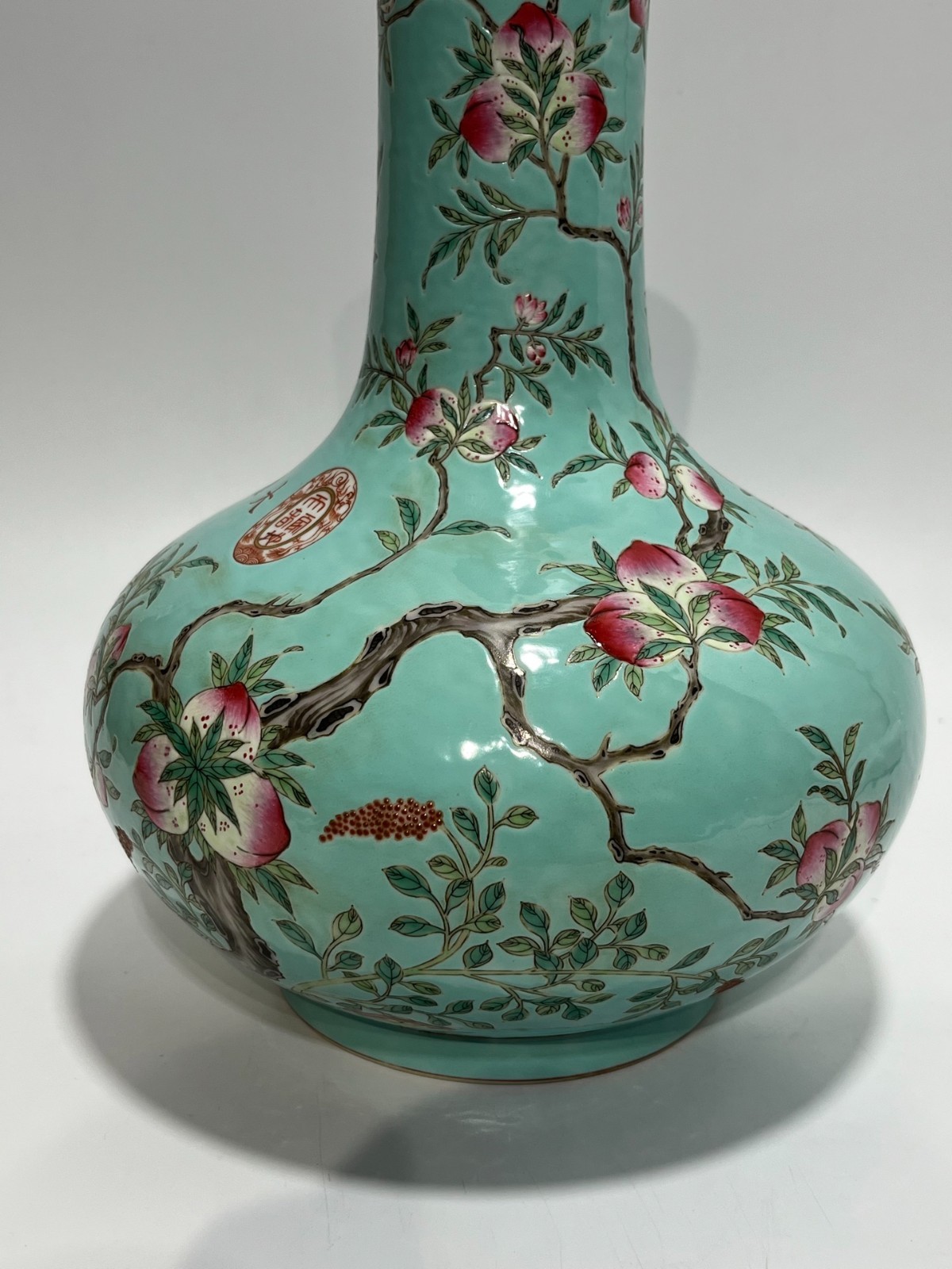 Nice Chinese Art Handmade Painting Famille Rose Porcelain Plants Shang Vase