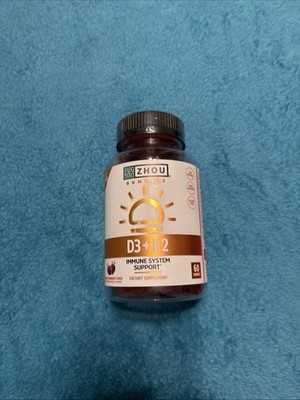 Zhou D3+K2 - Vitamin D3 K2 Supplement for Women & Men Immune Support Vit D3 a...