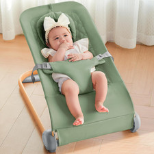 Portable Ergonomic Baby Bouncer Seat for Infants 0-12 Months - Green