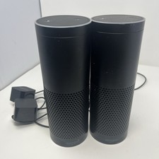 Lot Of 2 Amazon Echo Black Tower SK705DI 1st Generation Alexa Smart Speakers