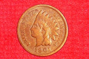 1901, Rare Old Antique, Indian Head Penny, (125 Years Old).