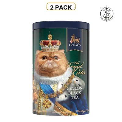 2 PACK - PERSIAN Richard Royal Cat Ceylon Black Tea 20 Pyramids GIFT TIN