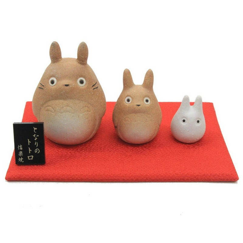 Ghibli My Neighbor Totoro Shigaraki ware 3-piece set Zuku Min figurine Japan New