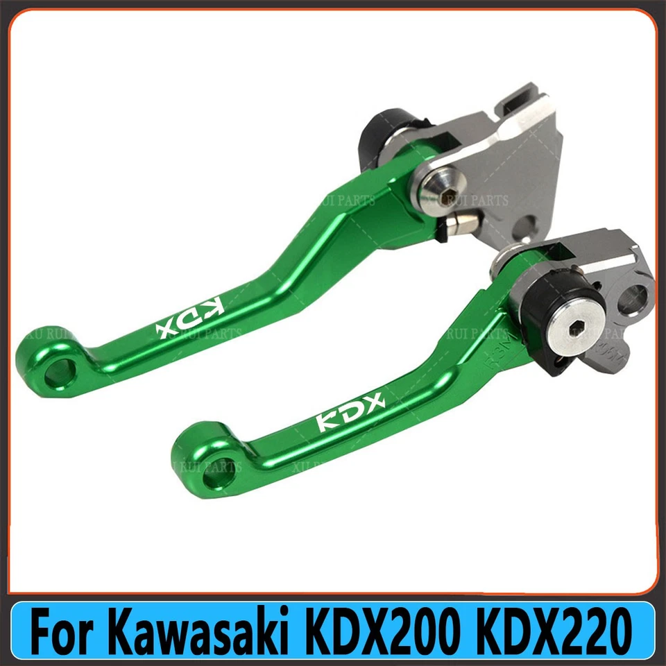 1 set For Kawasaki KDX200 KDX220 Aluminum Motocross Pivot Brake Clutch Levers Foto 2 de 4