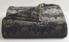 HALLOWEEN BLACK BATS Yellow Eyes 5x6' Oversized THROW BLANKET The Big One NEW