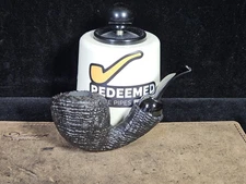 Stunning Ring Grain Blast!! Pete Prevost Blacked-out Acorn American Artisan Pipe