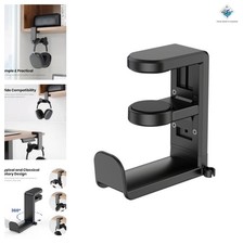 Rotating Clamp Headphone Stand 360  Swivel with Cable Organizer