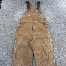 Vintage 70s Carhartt Bib Overalls Mens 36 Brown Unlined Duck Canvas Double Knee