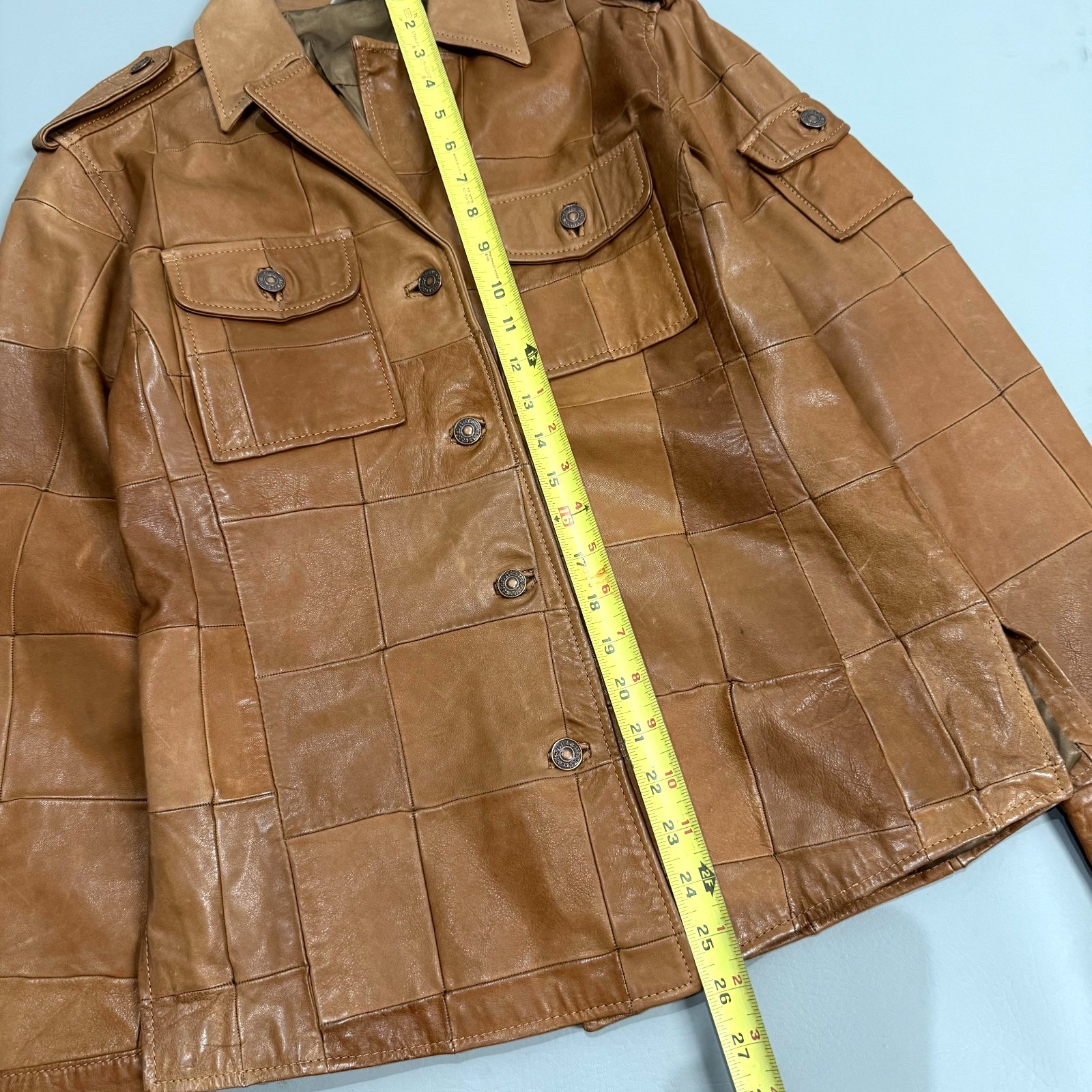 Vintage 70s Levi's Leather Patchwork Jacket Women… - image 2