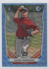 2014 Bowman Prospects Chrome Blue Wave Refractor Chase Anderson #BCP62 3q5