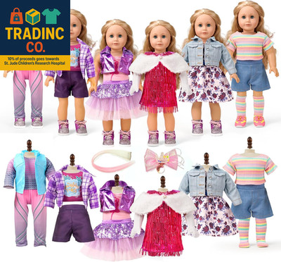 18-Inch American Doll Clothes Accessories - 19Pcs Fashion 18 Inch Doll Outfit Se
