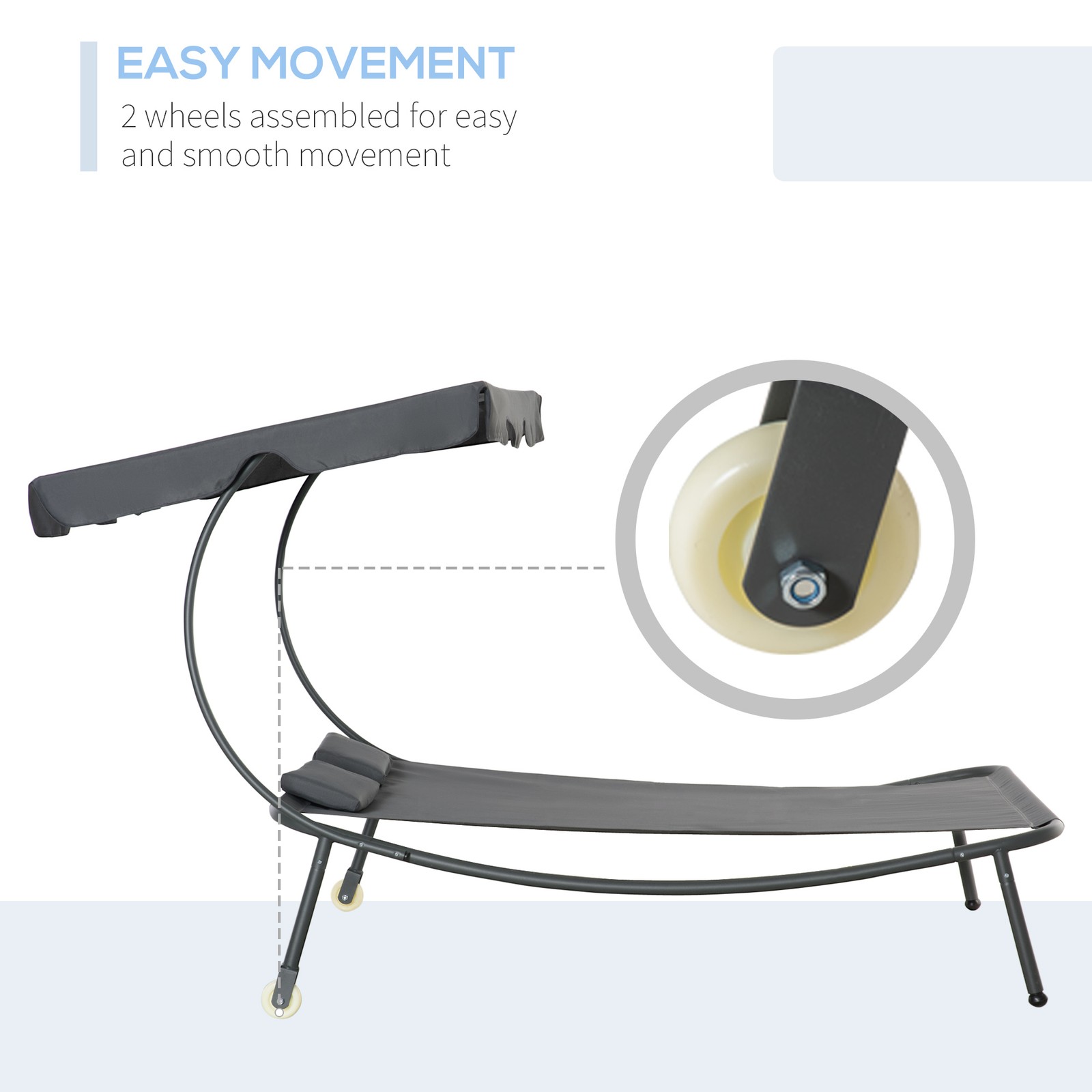 Patio Double Chaise Lounge Chair Outdoor Hammock Daybed with Adjustable Canopy