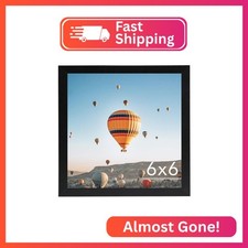 JCJMY 6x6 Picture Frame Black for Wall Hanging or Tabletop, Wall Mounting Horizo