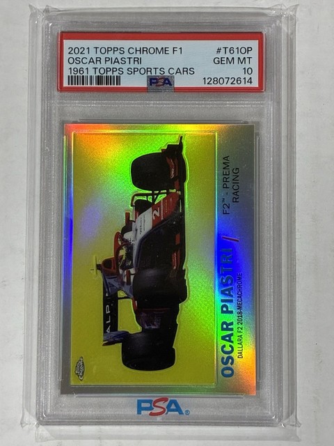 Oscar Piastri 2021 Topps Chrome F1 1961 Topps Sports Cars #T61OP PSA 10 Gem Mt
