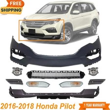 Front Bumper Cover Paintable & For Fog Light Assembly  2016-2018 Honda Pilot