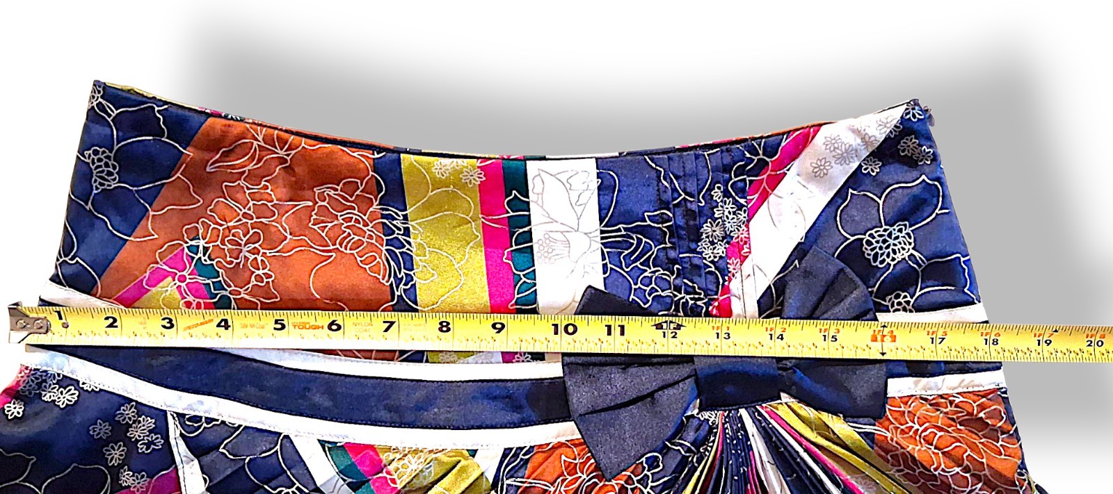 Vintage Floral Patchwork Pleated Layer Skirt Sati… - image 18