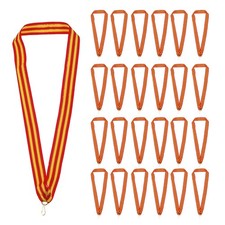 50 Pcs Award Neck Ribbons with Snap Clip Medal Lanyards, Yellow/Red