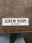 SCREW ROOM Ande Rooney Porcelain Nautical S.S. Titanic Sign Vintage