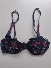 Heidi Klum Intimates Miami Glam Contour Balconnette Bra Blue Flowers Glamour 32A