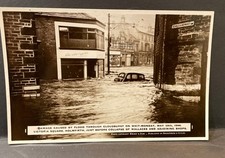 RP Disaster Postcard - Flood Damage, Victoria Square, Holmfirth, Yorkshire 1944.