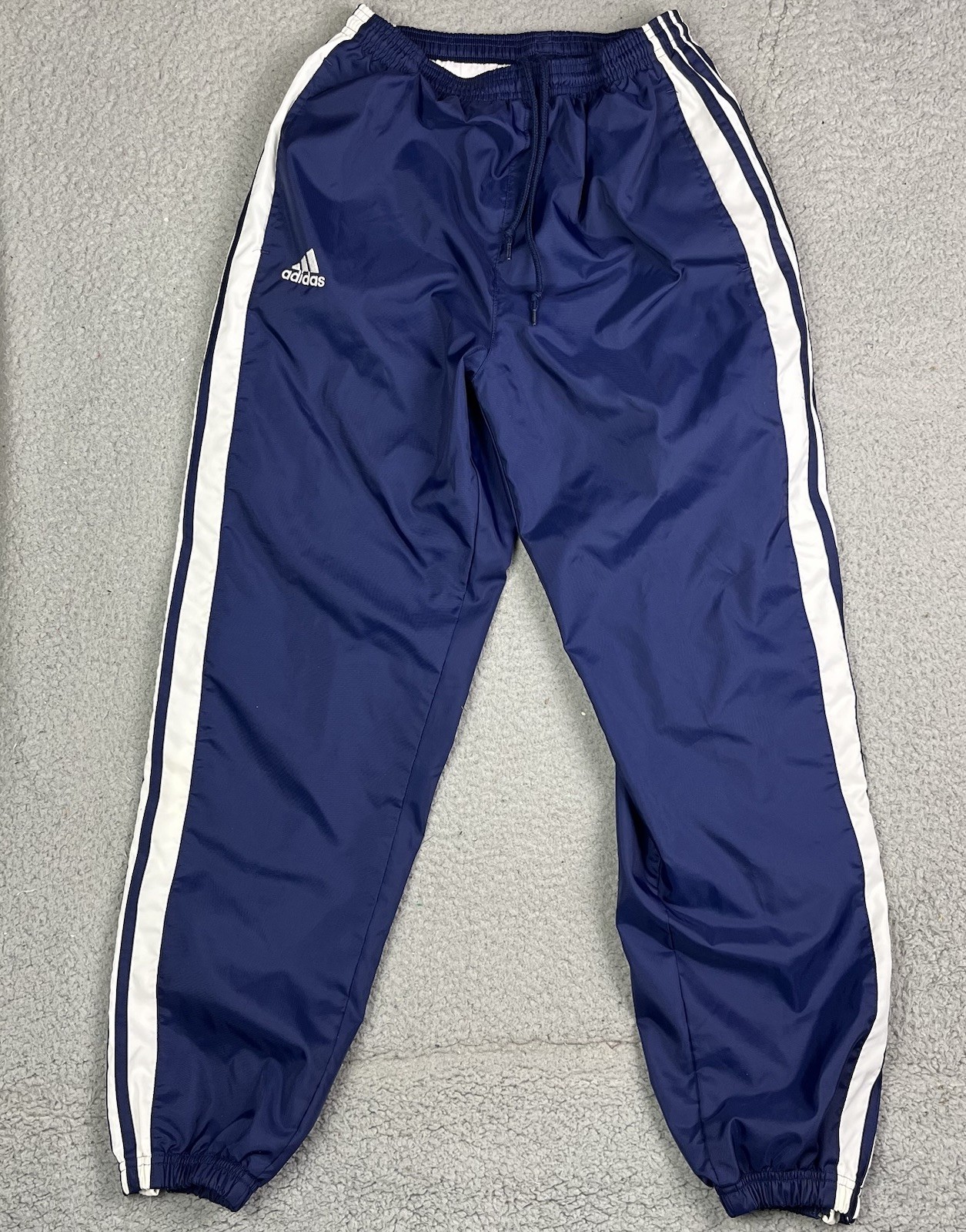 Vintage Y2K Adidas Pants Blue Windbreaker Joggers Track Baggy Lined Men’s Small