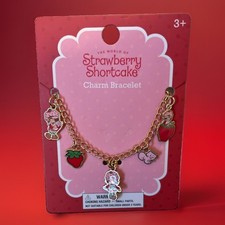 Strawberry Shortcake Charm Bracelet Gold Enamel Charms H.E.R. Accessories NEW