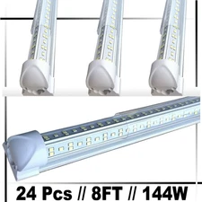 144w 8 FOOT led shop lights led Strip Lights 24PC Cold White LED Garage Lights