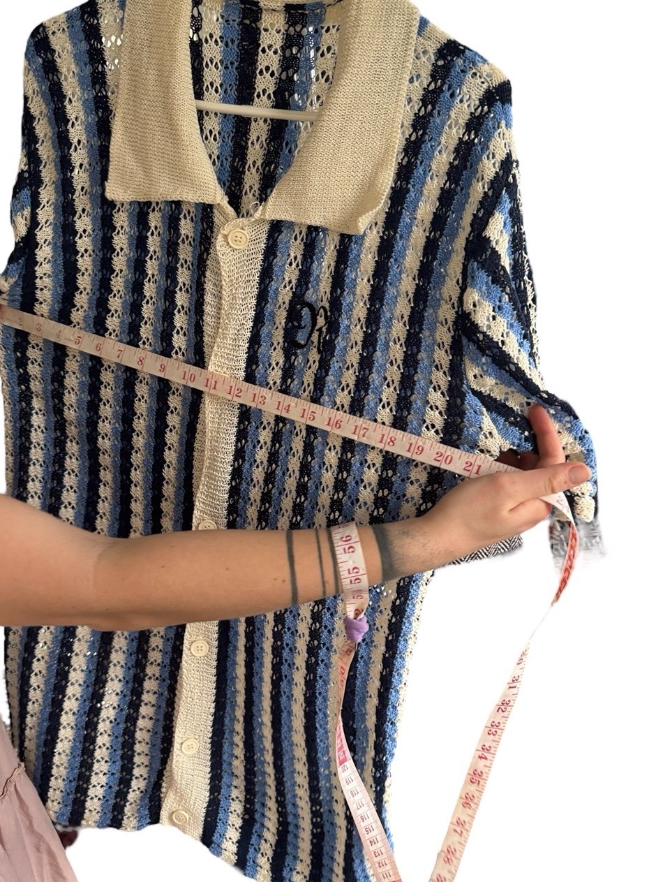 Empty Reference Unisex Knit Button Up Nautical Ca… - image 11