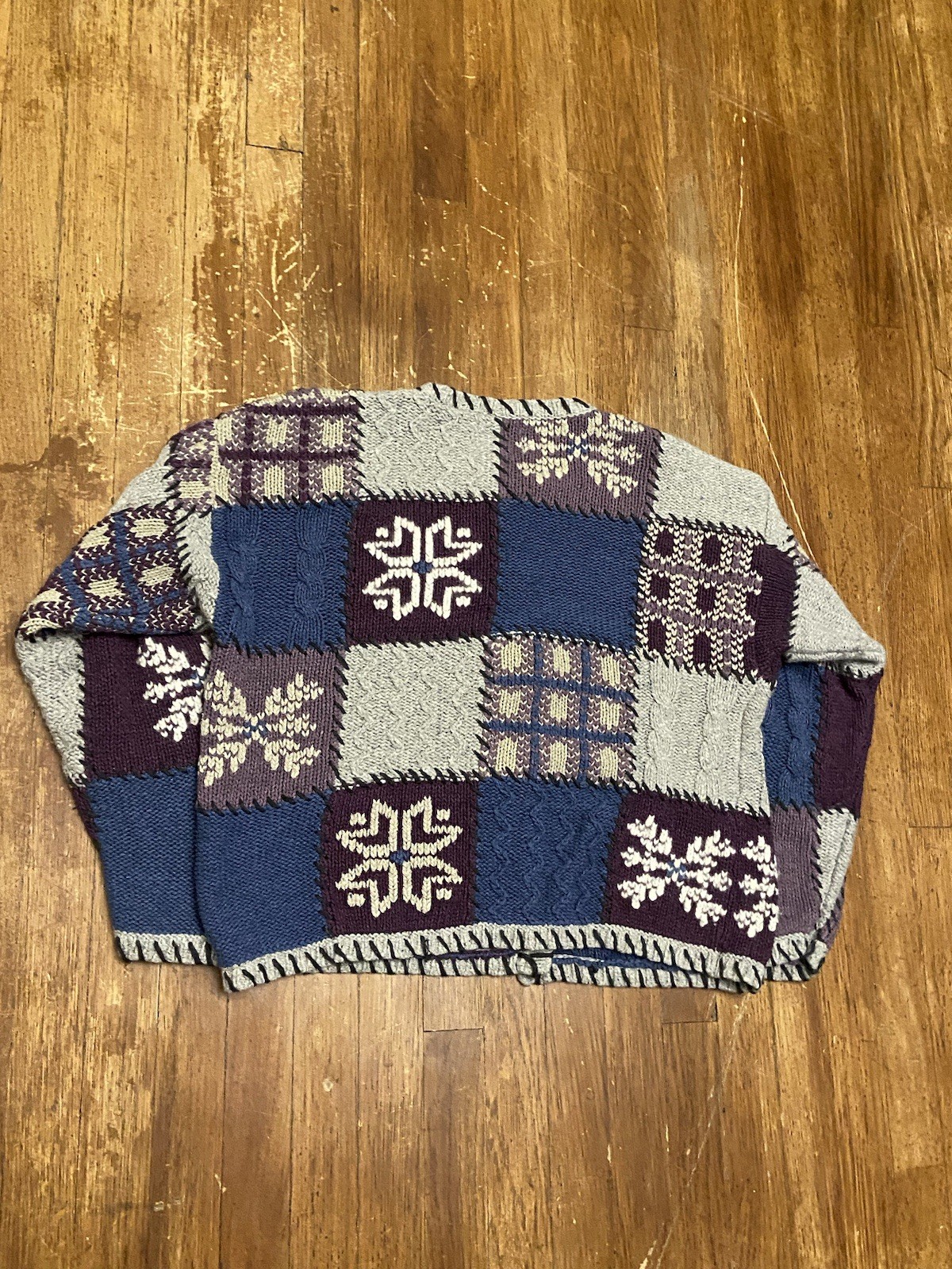 VTG Hand Embroidered Patchwork Winter Holiday Car… - image 13