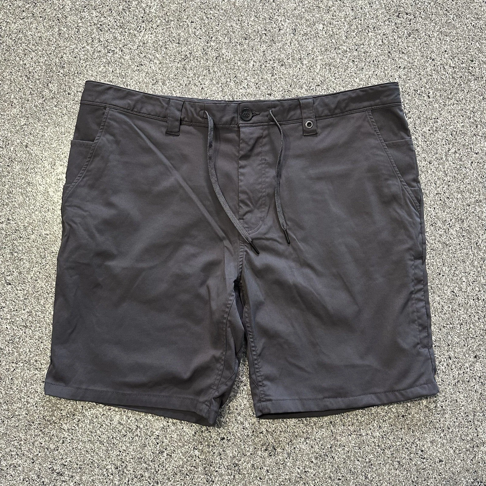 686 Everywhere Shorts Mens 38 Hybrid Tech Drawstring Hiking Climbing Trail Grey