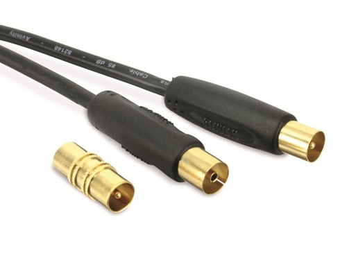 AVINITY Antennenanschlusskabel mit Koaxadapter, 85 dB, 1,5 m - Bild 1 von 1