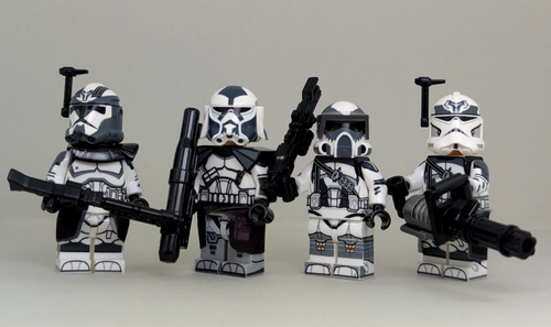 LEGO Star Wars Minifigura Clon Personalizada (4x) 104º Batallón Wolfpack Elite Squad