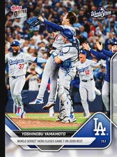 2025 Topps Now Yoshinobu Yamamoto World Series Hero Closes Game 7 #925 Presale