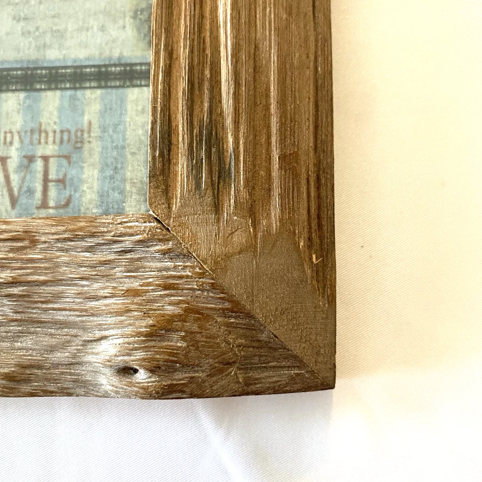 Пляж настенное искусство домашний декор ракушка и верьте деревянная рама настоящее дерево новый - Изображение 3 из 4