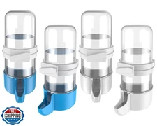 Pawfly 4 Pcs Bird Water Dispenser, Cage Accessories for Parrot and Hamster, B