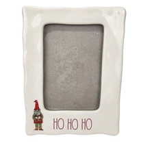 Rae Dunn Christmas Gnome Ceramic Picture Frame 4x6 Photo HO HO HO Holiday Decor