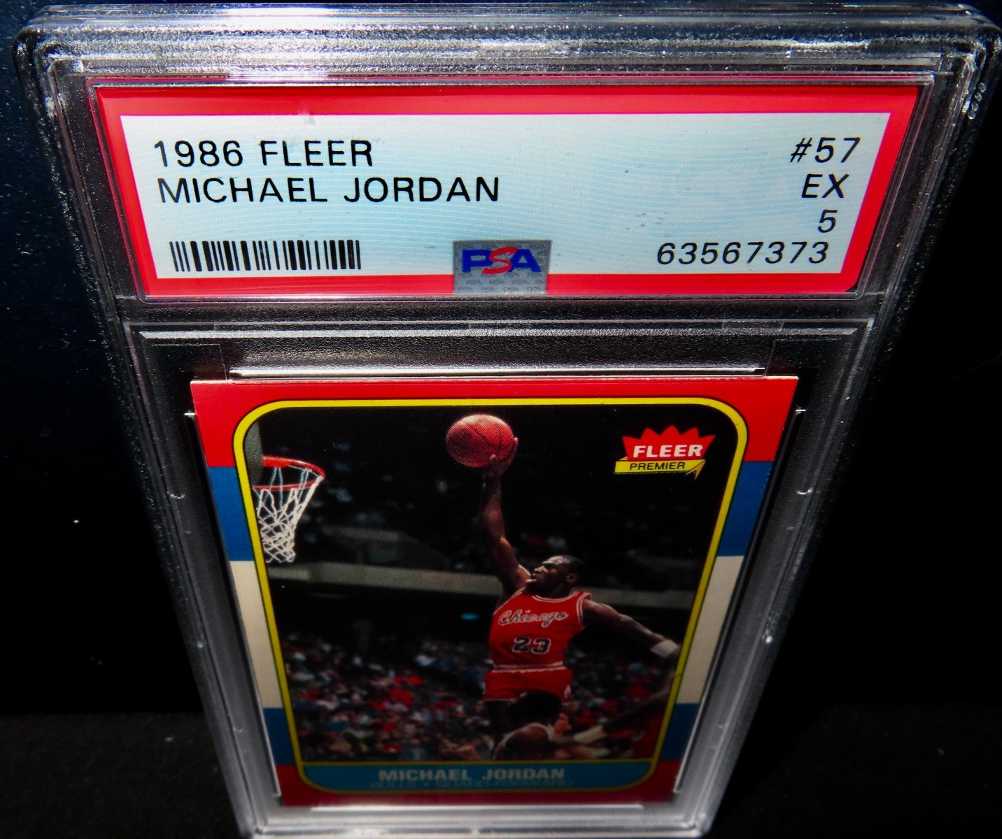 1986 FLEER MICHAEL JORDAN ROOKIE PSA 5 EX! RC #57 CHICAGO BULLS VINTAGE!! view 7