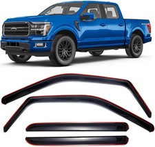in-Channel Window Rain Guards Fits for Ford F150 2015-2025 SuperCrew,2017-2022