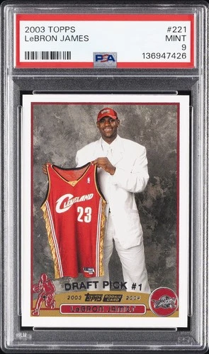 2003 TOPPS #221 LEBRON JAMES ROOKIE RC PSA 9
