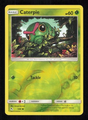 Caterpie 1/68 Reverse Holo Hidden Fates Pokemon Near Mint