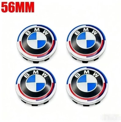 4PCS For BMW 50th Anniversary Wheels Center Caps Blue White 56mm/2.2IN Brand NEW
