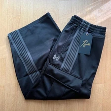 Needles H.D. Track Pants XS Black Gray Polyester Smooth Joggers _#270